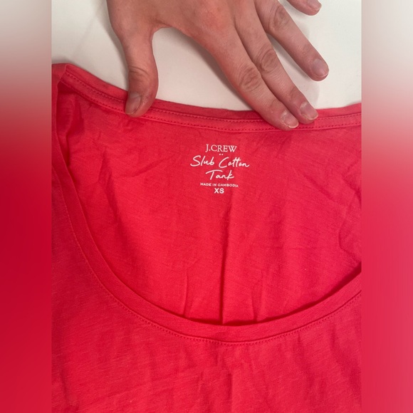 J. Crew Factory Slub Cotton Tank in Guava 🏝️ 🦩 - Picture 3 of 6